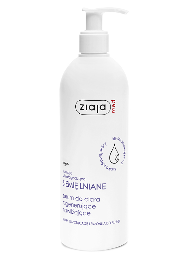 kuracja ultrałagodząca siemię lniane serum do ciała regenerujące nawilżające