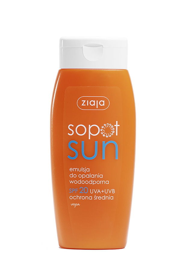 emulsja do opalania wodoodporna SPF 20 UVA + UVB ochrona średnia