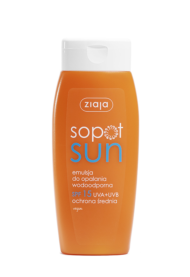 emulsja do opalania wodoodporna SPF 15 UVA + UVB ochrona średnia