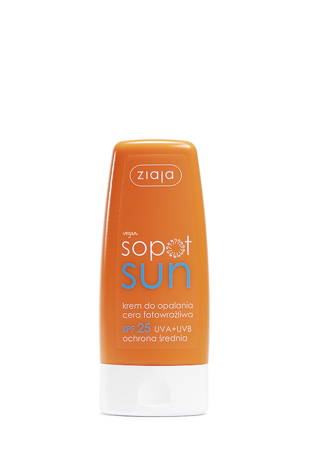 krem do opalania cera fotowrażliwa SPF 25 UVA + UVB ochrona średnia