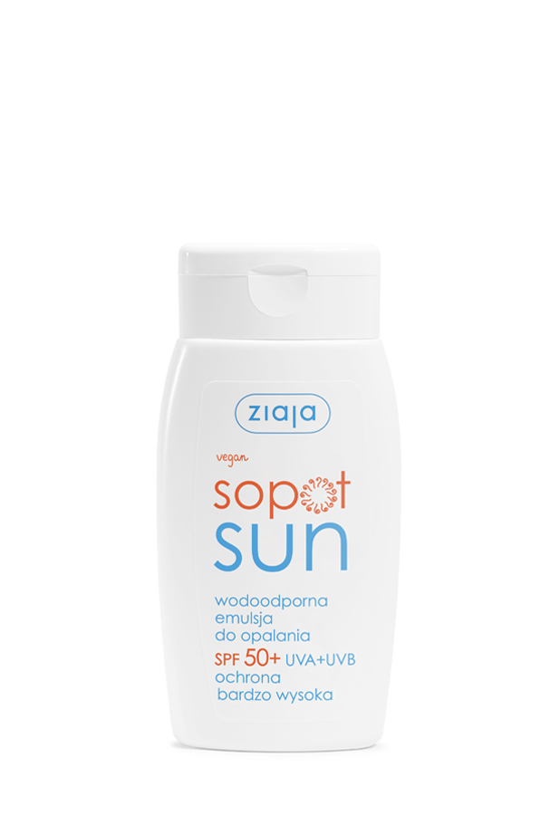 wodoodporna emulsja do opalania SPF 50+ UVA + UVB ochrona bardzo wysoka