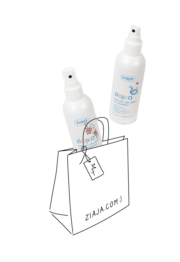 duet ziajka mleczko dla dzieci wodoodporne SPF 30 spray ochrona wysoka UVA+UVB + ziajka mleczko dla dzieci po opalaniu z łagodzącym mleczkiem czufa